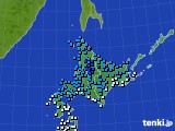 2016年10月29日の北海道地方のアメダス(気温)