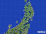 東北地方のアメダス実況(風向・風速)(2016年10月29日)