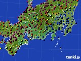 2016年10月30日の東海地方のアメダス(日照時間)