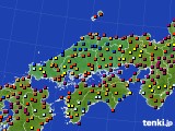 中国地方のアメダス実況(日照時間)(2016年10月30日)