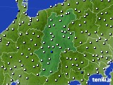 2016年10月31日の長野県のアメダス(風向・風速)