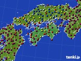 四国地方のアメダス実況(日照時間)(2016年11月02日)