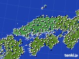 中国地方のアメダス実況(風向・風速)(2016年11月03日)