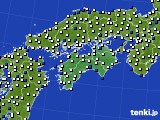 四国地方のアメダス実況(風向・風速)(2016年11月03日)