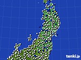 東北地方のアメダス実況(風向・風速)(2016年11月04日)