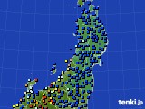 2016年11月11日の東北地方のアメダス(日照時間)