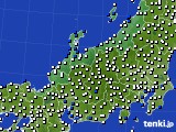 2016年11月11日の北陸地方のアメダス(風向・風速)