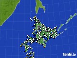 2016年11月15日の北海道地方のアメダス(風向・風速)