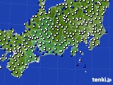2016年11月15日の東海地方のアメダス(風向・風速)
