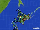 北海道地方のアメダス実況(日照時間)(2016年11月16日)