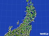 東北地方のアメダス実況(風向・風速)(2016年11月16日)