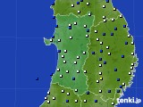 秋田県のアメダス実況(風向・風速)(2016年11月16日)