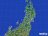 2016年11月17日の東北地方のアメダス(気温)