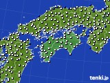 2016年11月17日の四国地方のアメダス(風向・風速)