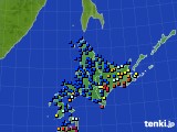 2016年11月18日の北海道地方のアメダス(日照時間)