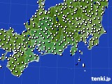 2016年11月18日の東海地方のアメダス(風向・風速)