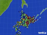 北海道地方のアメダス実況(日照時間)(2016年11月21日)