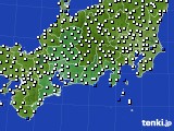 2016年11月21日の東海地方のアメダス(風向・風速)