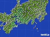 2016年11月22日の東海地方のアメダス(風向・風速)