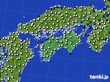 2016年11月23日の四国地方のアメダス(風向・風速)