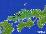 中国地方のアメダス実況(降水量)(2016年11月24日)