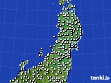 東北地方のアメダス実況(風向・風速)(2016年11月24日)