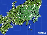 関東・甲信地方のアメダス実況(風向・風速)(2016年11月24日)