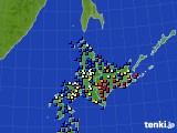 北海道地方のアメダス実況(日照時間)(2016年11月25日)