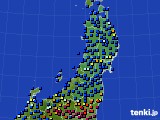 2016年11月25日の東北地方のアメダス(日照時間)