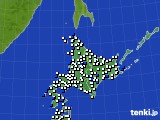 北海道地方のアメダス実況(風向・風速)(2016年11月25日)