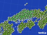 中国地方のアメダス実況(風向・風速)(2016年11月26日)