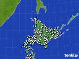 北海道地方のアメダス実況(風向・風速)(2016年11月27日)