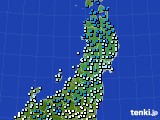 2016年11月28日の東北地方のアメダス(気温)