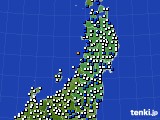 東北地方のアメダス実況(風向・風速)(2016年11月28日)