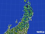 2016年11月29日の東北地方のアメダス(気温)