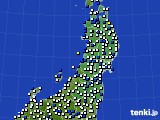 東北地方のアメダス実況(風向・風速)(2016年11月29日)