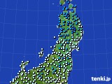 2016年11月30日の東北地方のアメダス(気温)