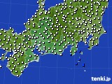 2016年11月30日の東海地方のアメダス(風向・風速)