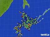 北海道地方のアメダス実況(日照時間)(2016年12月05日)