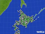 北海道地方のアメダス実況(風向・風速)(2016年12月05日)