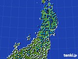 2016年12月07日の東北地方のアメダス(気温)