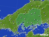 2016年12月07日の広島県のアメダス(風向・風速)