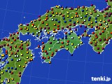 四国地方のアメダス実況(日照時間)(2016年12月08日)