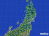 2016年12月08日の東北地方のアメダス(気温)