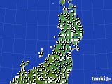 東北地方のアメダス実況(風向・風速)(2016年12月08日)