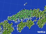 中国地方のアメダス実況(風向・風速)(2016年12月09日)