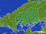 2016年12月09日の広島県のアメダス(風向・風速)