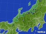 2016年12月10日の北陸地方のアメダス(積雪深)