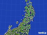 東北地方のアメダス実況(風向・風速)(2016年12月10日)