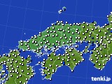 中国地方のアメダス実況(風向・風速)(2016年12月10日)